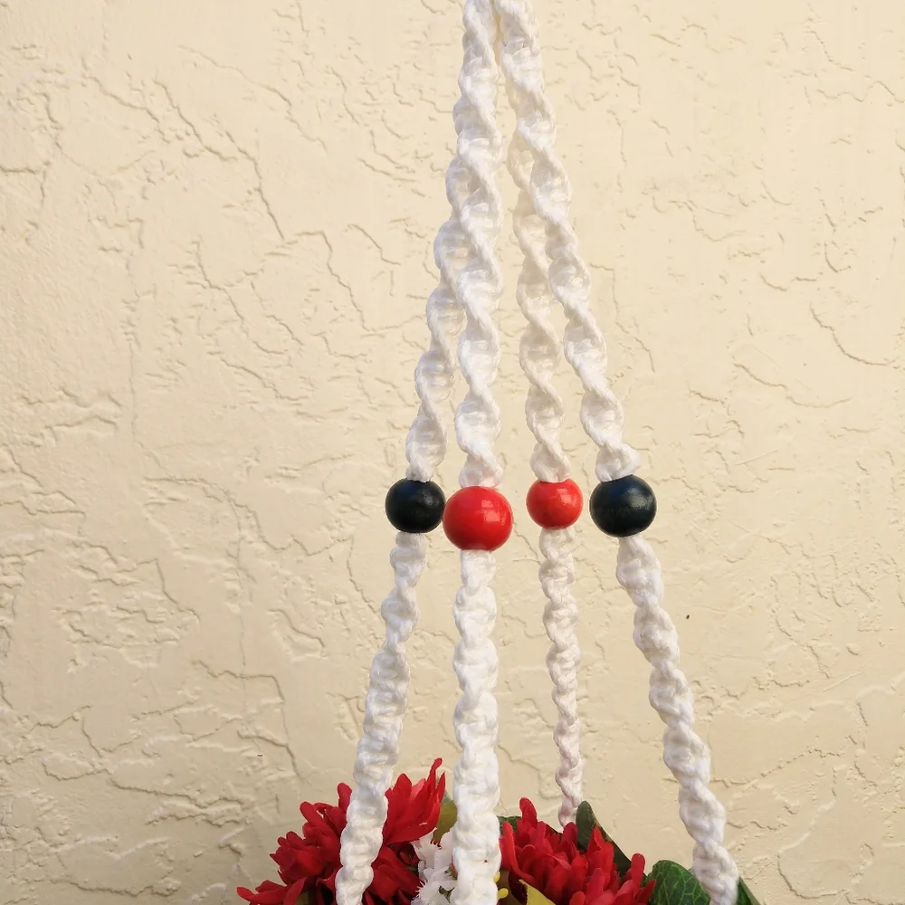 Plant Hanger Patriotic Hand Crafted Botanical Red Blue Terrarium Necessities